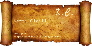 Kerti Cirill névjegykártya